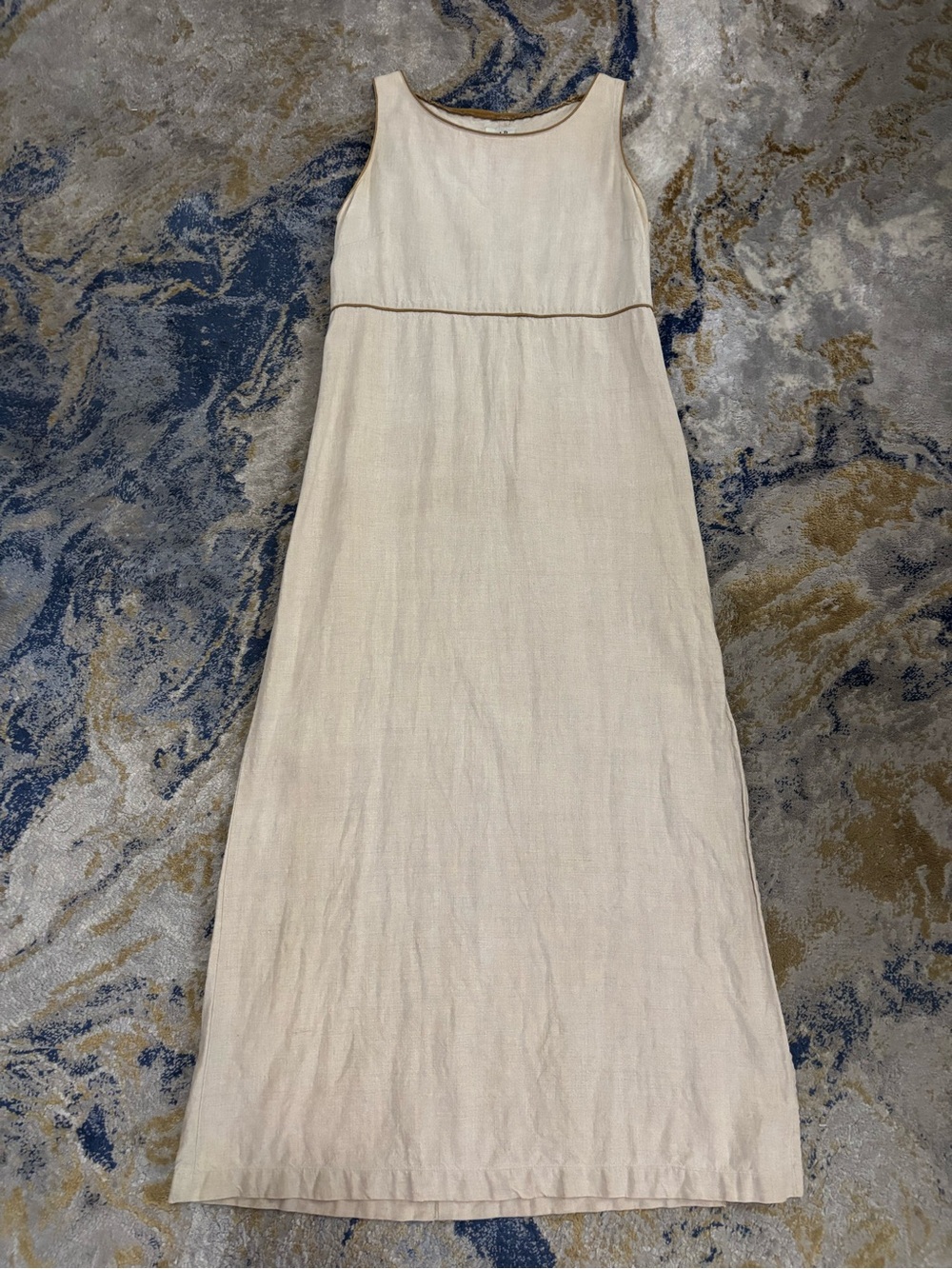 GAP Cream Linen-Blend Sleeveless Maxi Dress